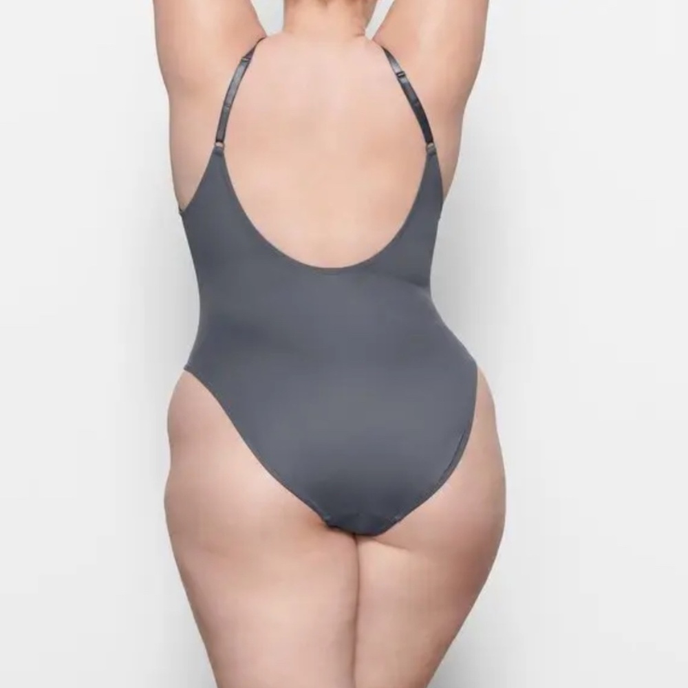 SKIMS Charcoal Scoop One-Piece Swimsuit - Picture 2 of 10
